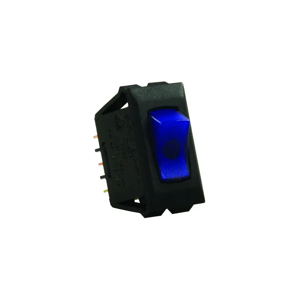 Blue Illuminated Rocker Switch - Black - JRP13685
